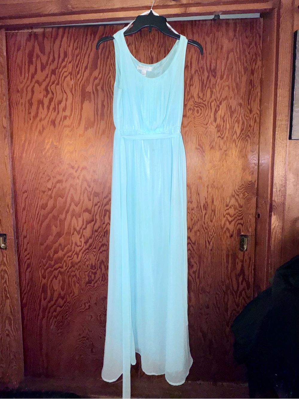 Forever 21 Aqua Sleeveless Chiffon Maxi Dress
